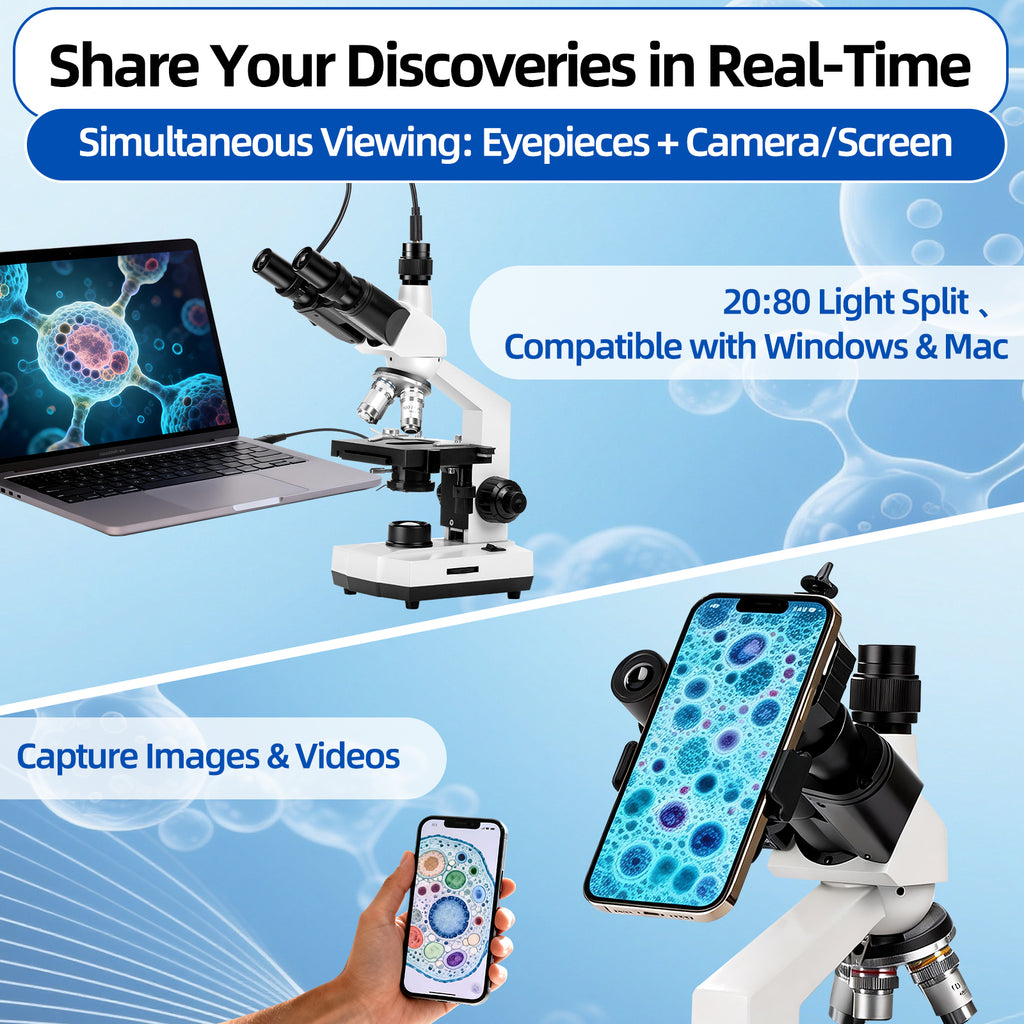SWIFT SW320T Trinocular Microscope 40X-5000X,Professional Lab Compound ...