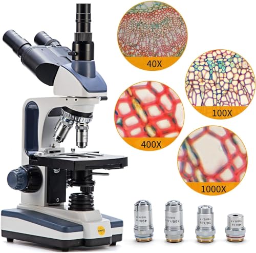 Quad Microscope SWIFT 40X-2500X Trinocular Compound Microscope with 10MP Digital Camer ...