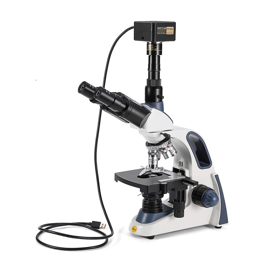 Soft Control Microscope Swift Compound Trinocular Microscope SW380T,40X-2500X Magnification,Si ...