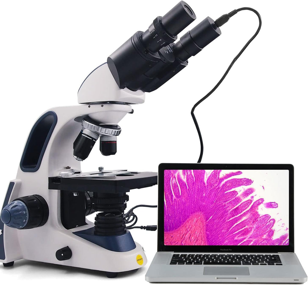 Soft Control Microscope Swift Brinocular Compound Microscope SW380B,40X-2500X Magnification,Si ...
