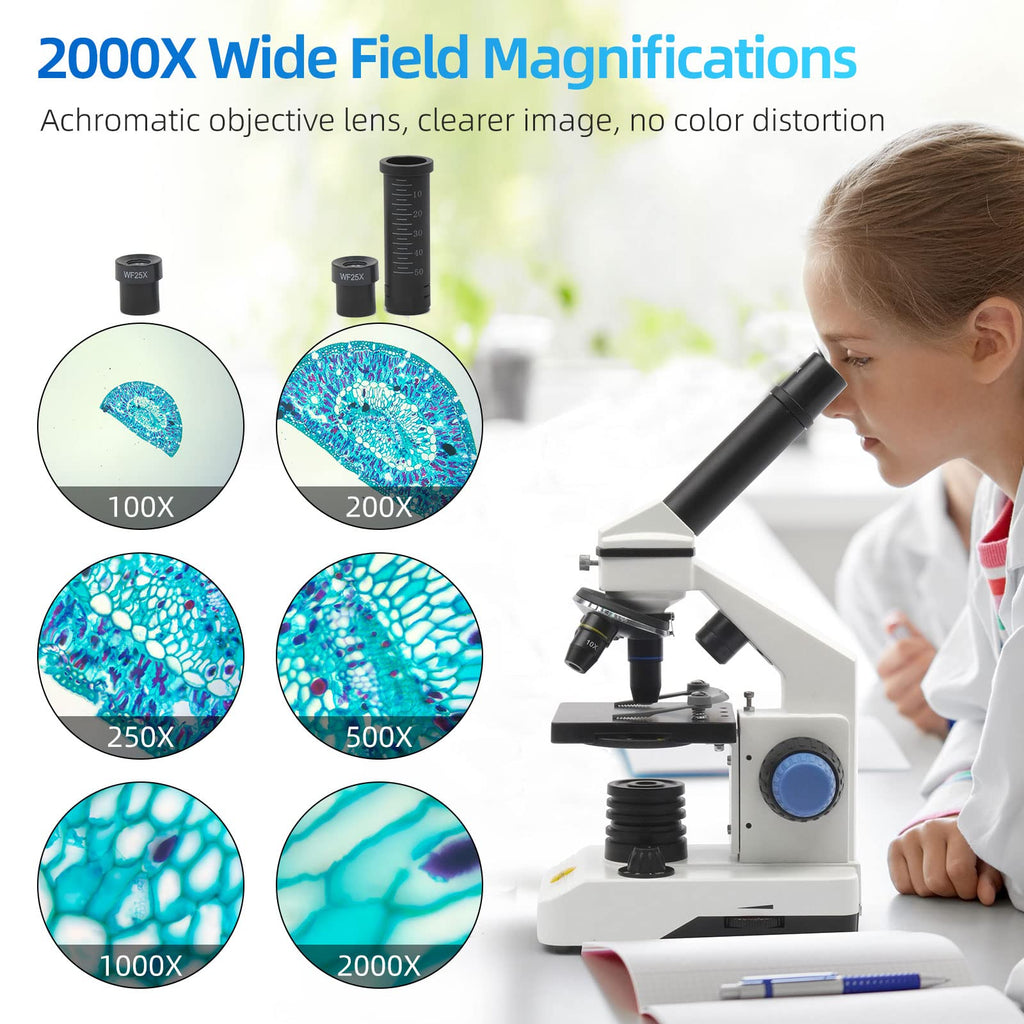 Swift Compound Monocular Microscope Kit for Kids Students Beginners,80 ...