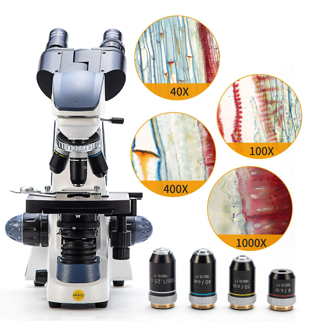 Swift SW380B 40X-2500X Magnification, Research-Grade Binocular Compoun ...